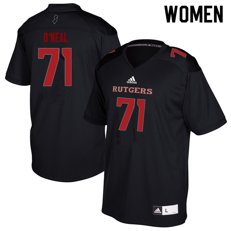 Women #71 Raiqwon O'Neal Rutgers Scarlet Knights College Football Jerseys Sale-Black